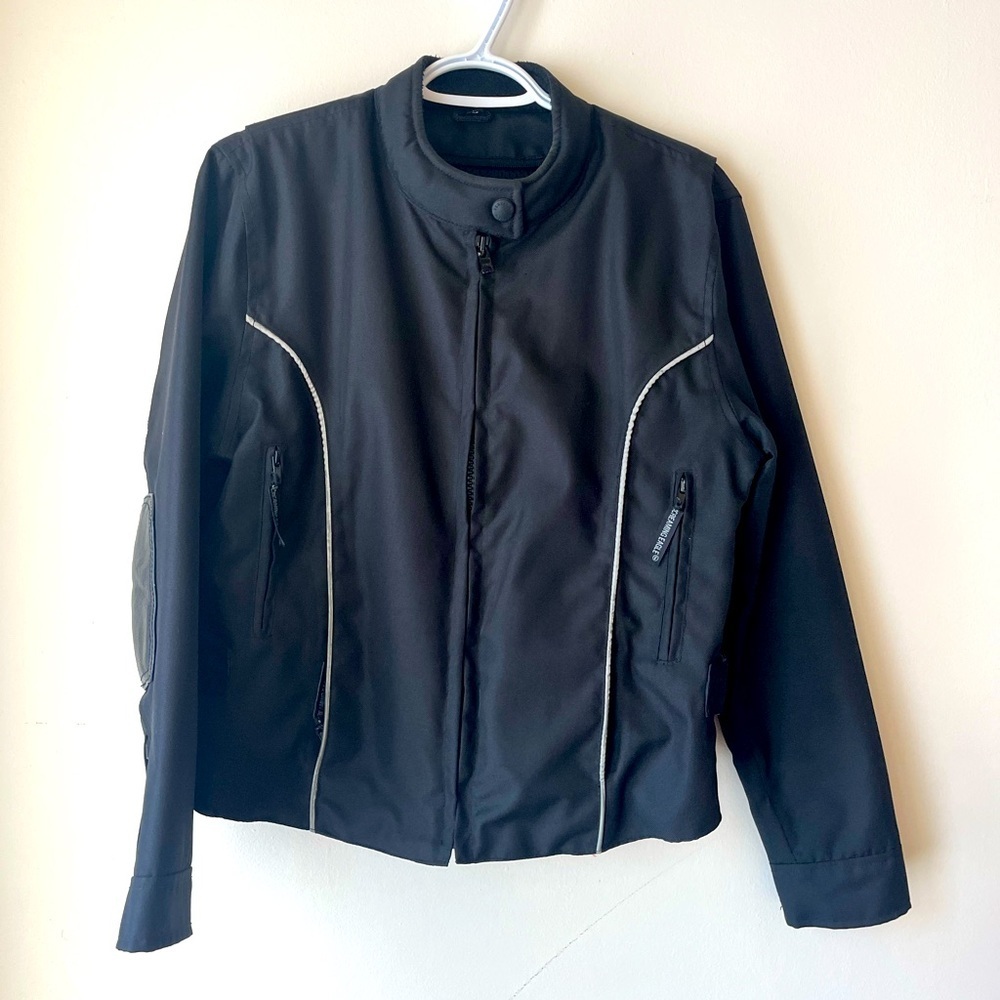 Screaming Eagle Black Motorcycle Jacket Med Cordura Waterproof Reflective Padded